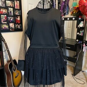 ChicMe Black Dress with Sheer Details